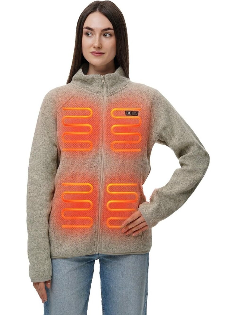 Heated Fleece Jacket for Women with 12V Power Bank - Warm, Cozy, Lightweight